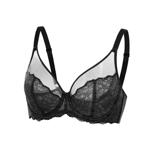 Back view of burgundy plus size bra featuring hook-and-eye closure and adjustable shoulder straps - MissFine