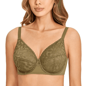 Back view of full coverage bra with back closure and wide supportive wings - MissFine