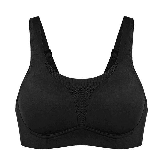 Back view of plum sports bra with wide underband and smooth pull-on design - MissFine