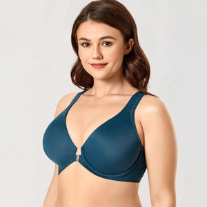 Back view of convertible X-back strap configuration on front-closure bra - MissFine