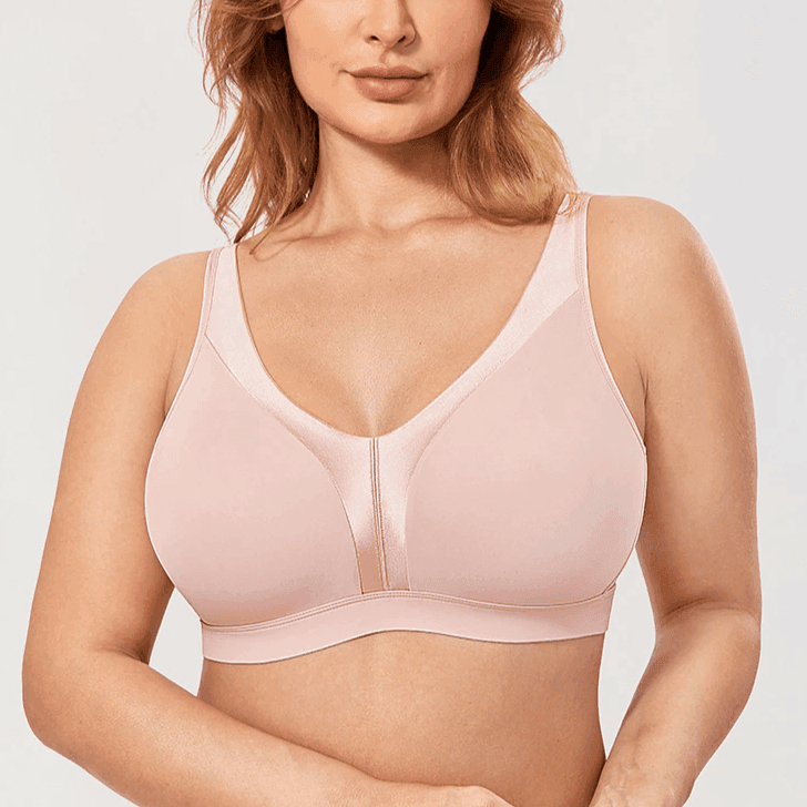 Side angle showing adjustable straps and smooth satin cups - MissFine