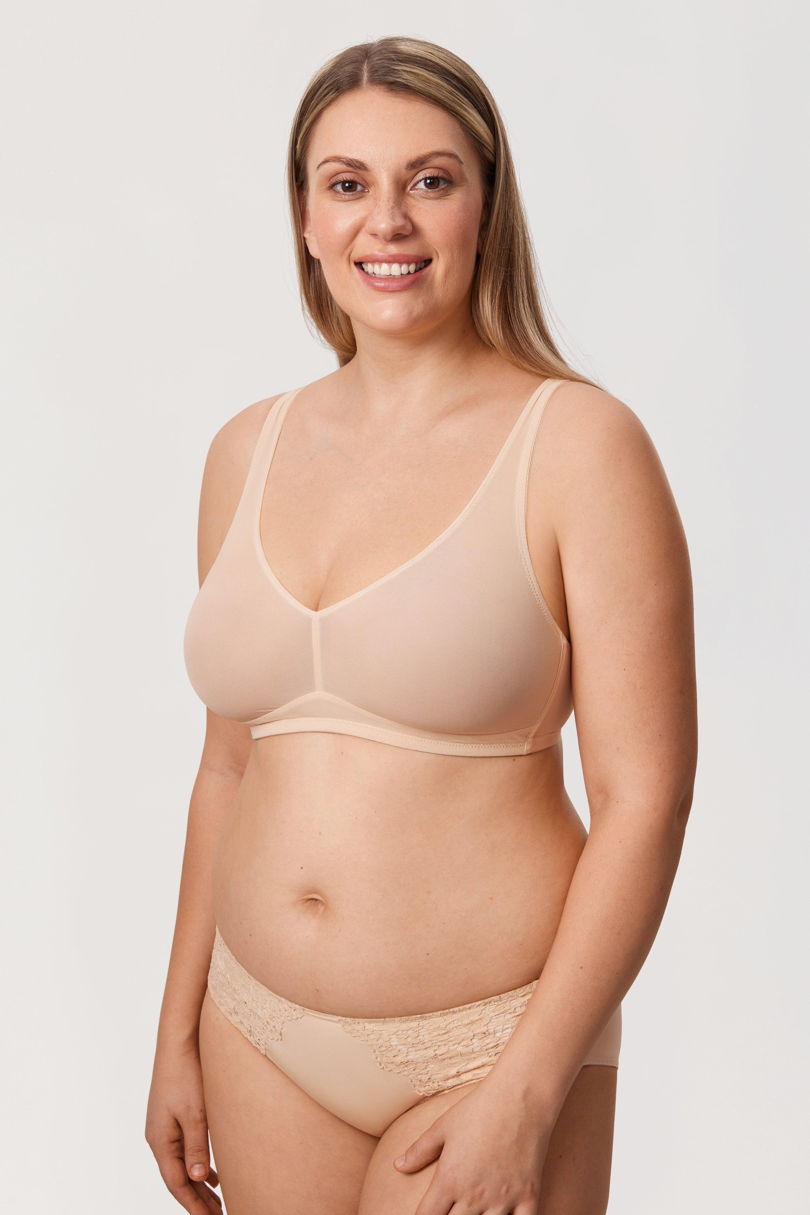 Side angle showing minimizing profile and full coverage cups on plus-size bra - MissFine