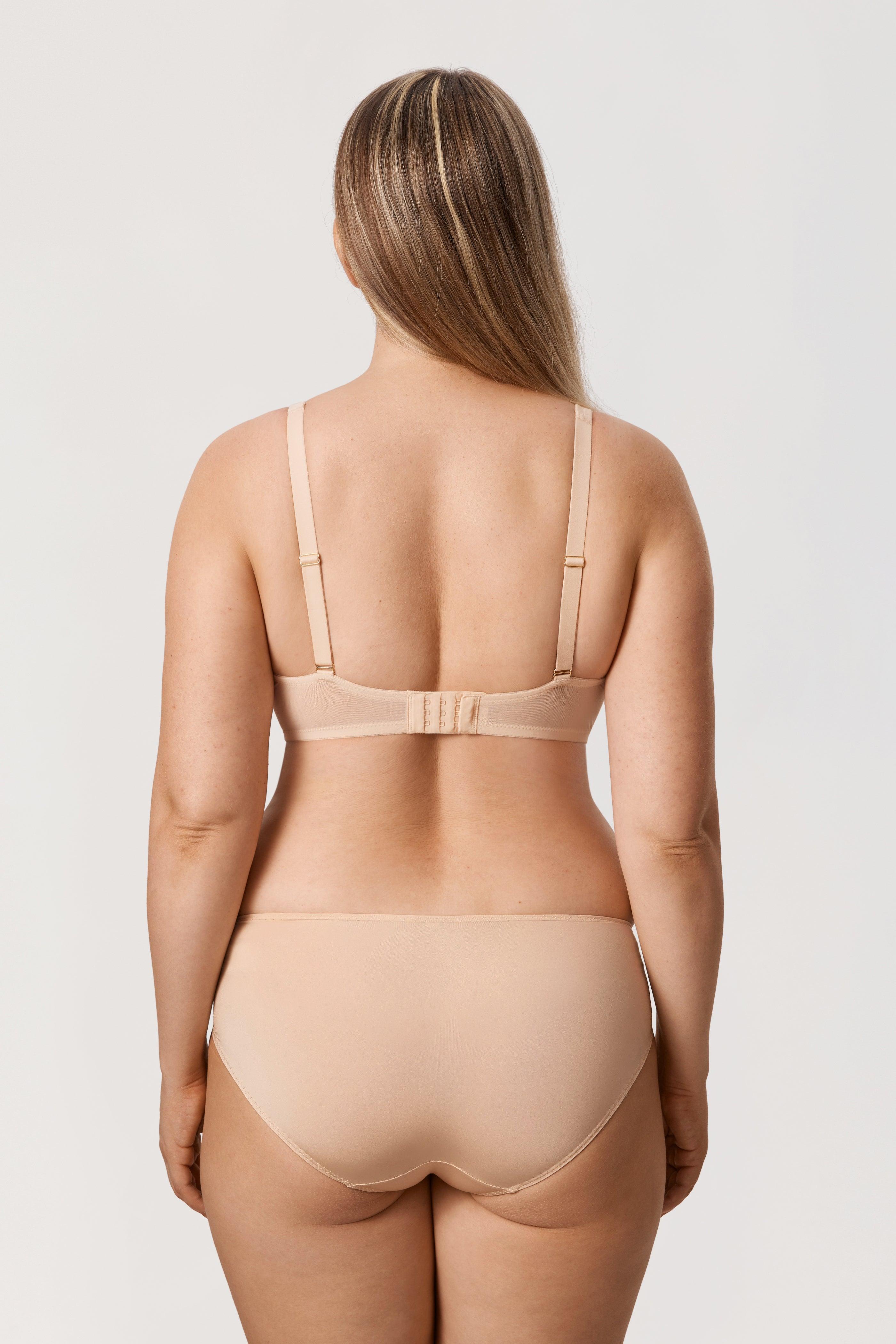 Back view highlighting supportive band and secure back closure of full cup bra - MissFine