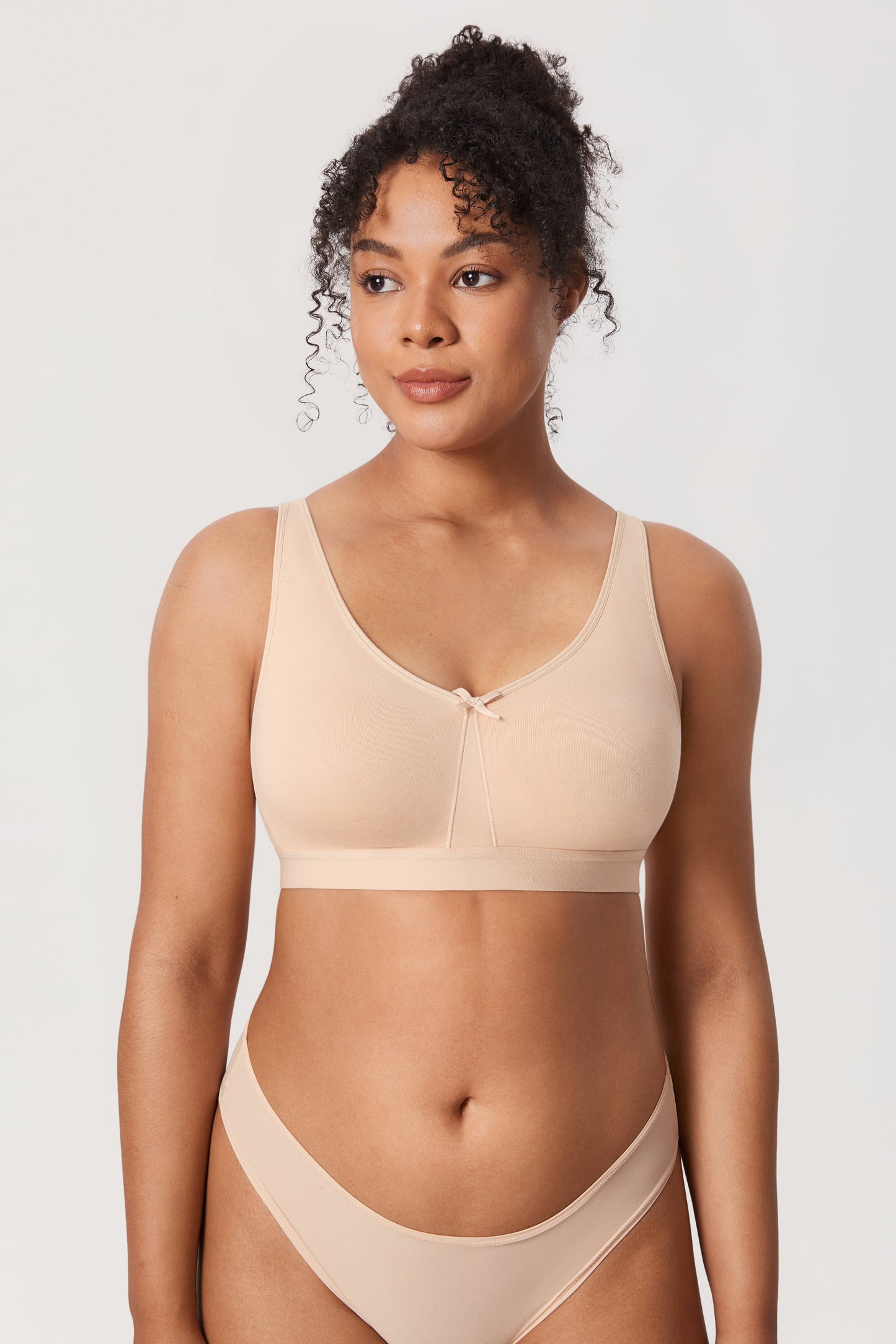 Soft Cotton Wire-Free Bra for Gentle Look