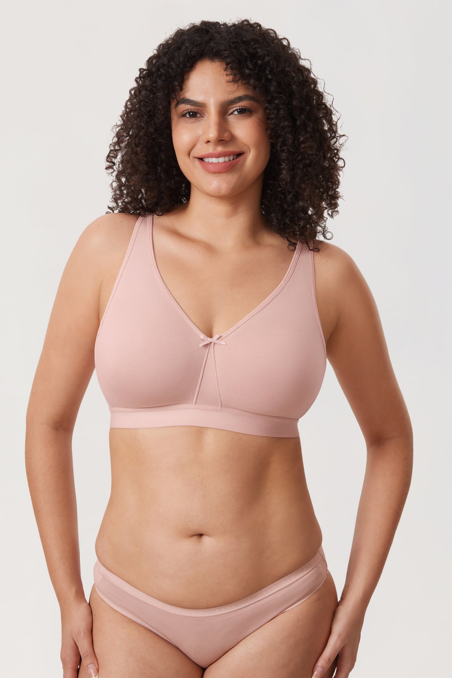 Soft Cotton Wire-Free Bra for Gentle Look
