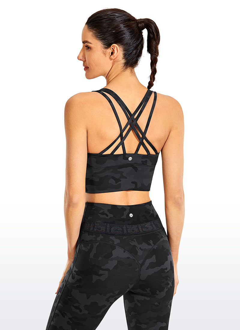 Longline Strappy Back Bra - Strappy Back, Extended Hem