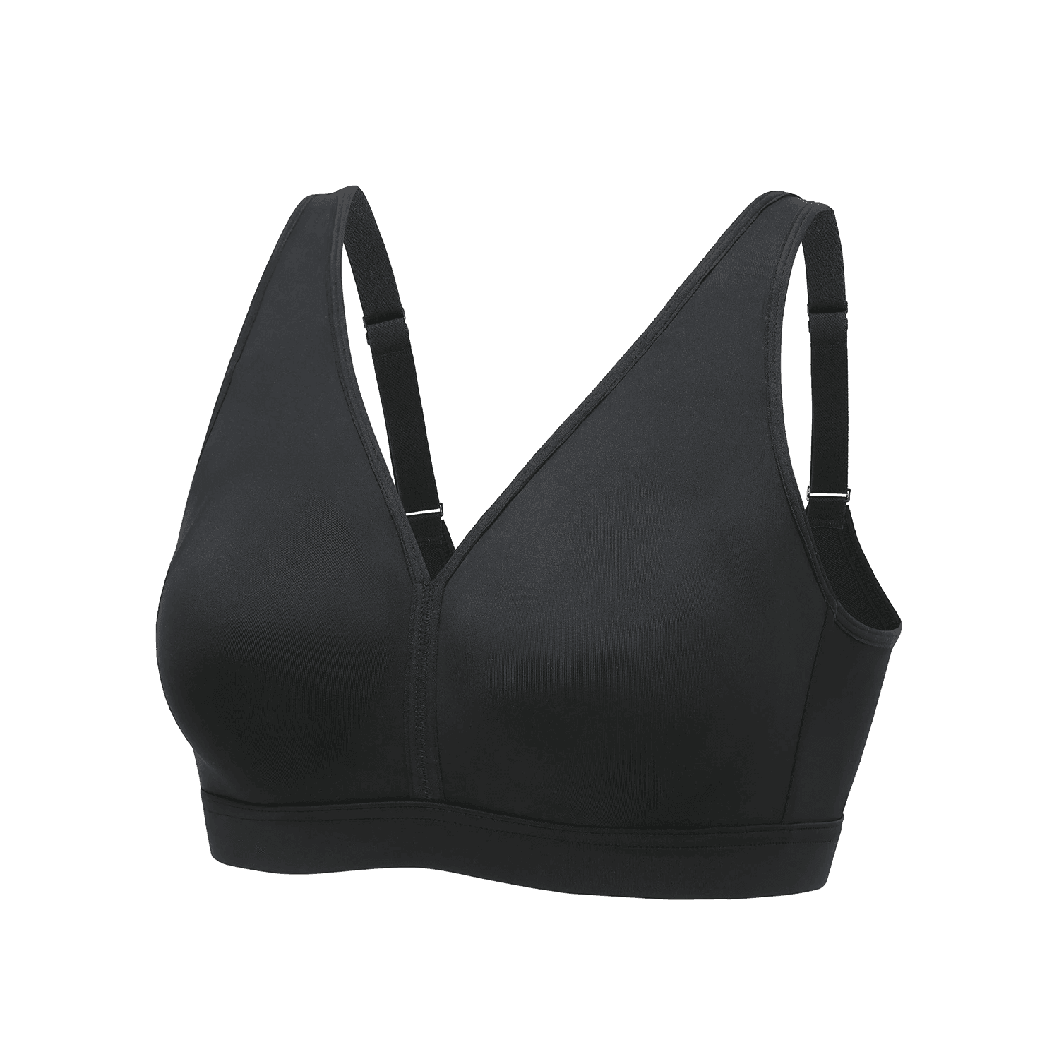 Side view showing wide padded shoulder straps and smooth seamless molded cup shape - MissFine