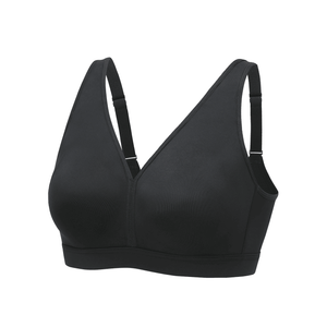 Side view showing wide padded shoulder straps and smooth seamless molded cup shape - MissFine
