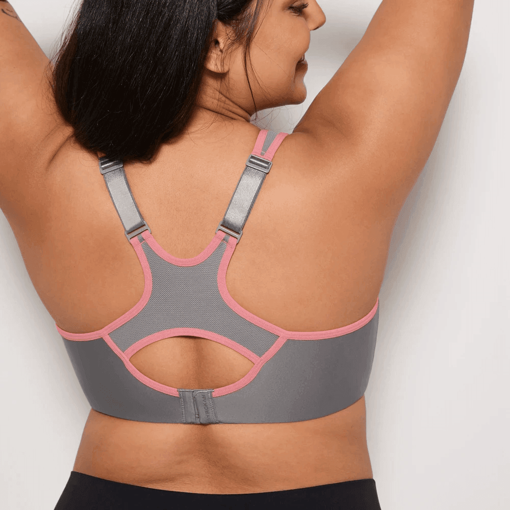 Back view showing racerback design with adjustable straps and hook-and-eye closure - MissFine