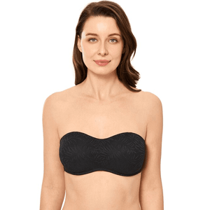 Side angle of dusty rose strapless bra with full coverage cups and smooth minimizer profile - MissFine