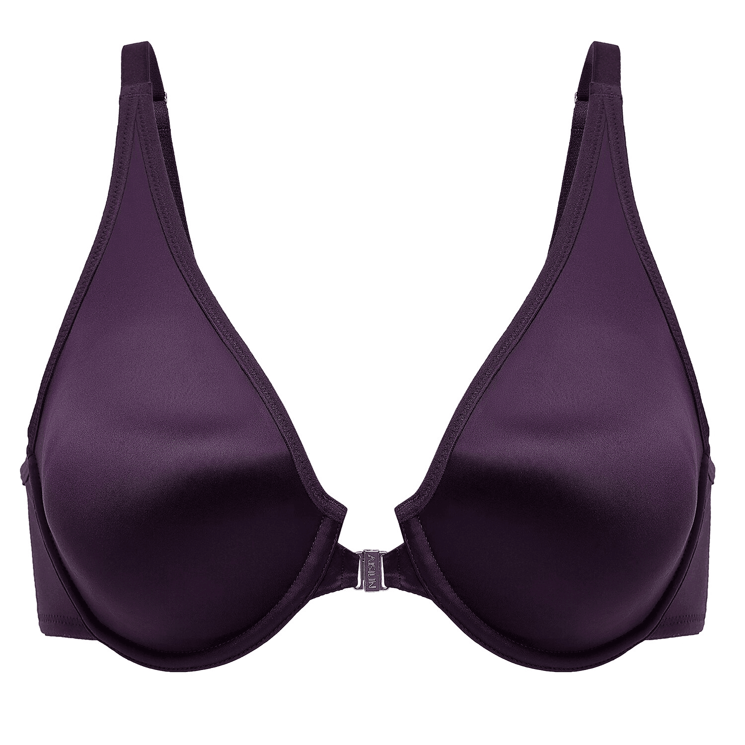 Back view of nude bra with adjustable straps and multi-hook band closure - MissFine