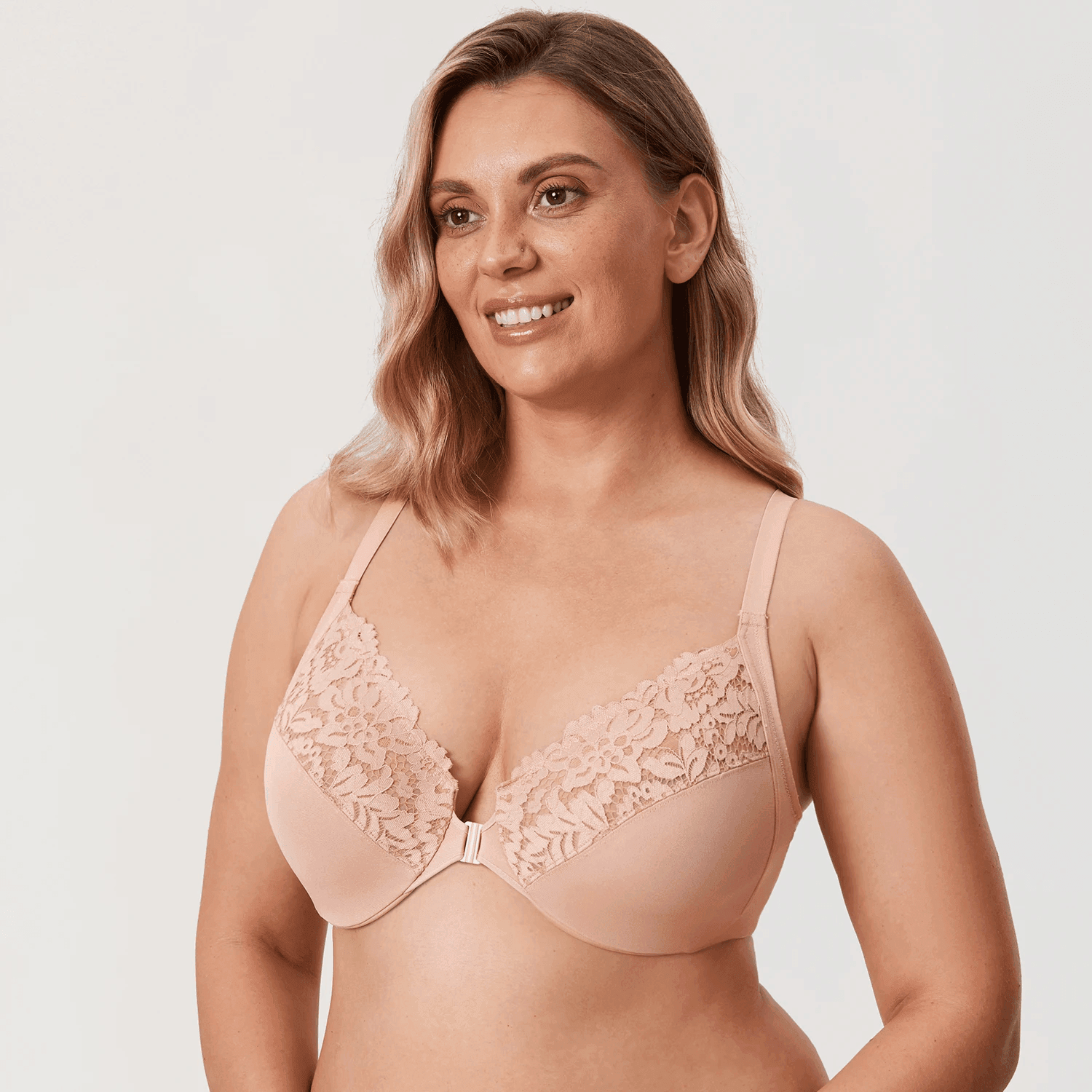 Side angle showing molded padded cups, underwire support and smooth lower cups - MissFine