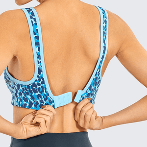 Back view of pull-on plus size bra with wide strap placement for comfort during movement - MissFine