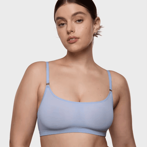 Front view of neon pink non padded non wired bra with wide underband - MissFine