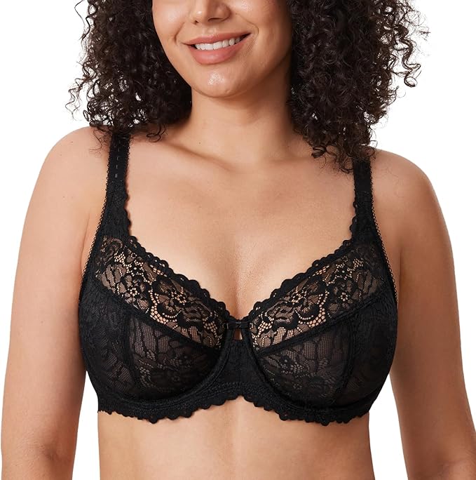 Floral Lace Minimiser Bra – Fashion Fit