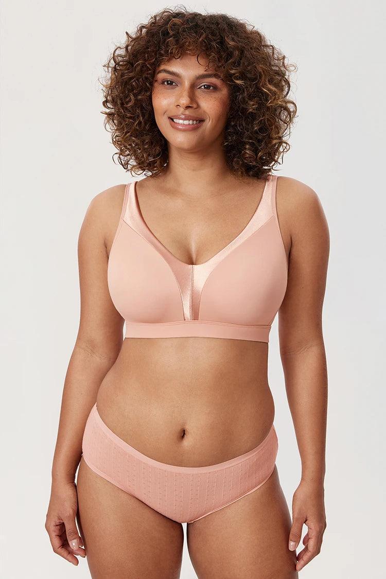 Back view of full coverage band and standard shoulder straps on bra - MissFine