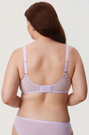 Side angle of underwired non padded bra highlighting full coverage cups - MissFine