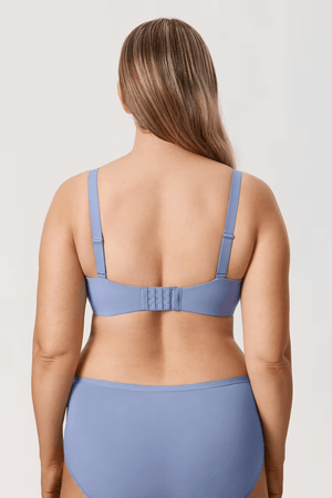 Back view of black bra showing wide band and multi hook-and-eye back closure - MissFine