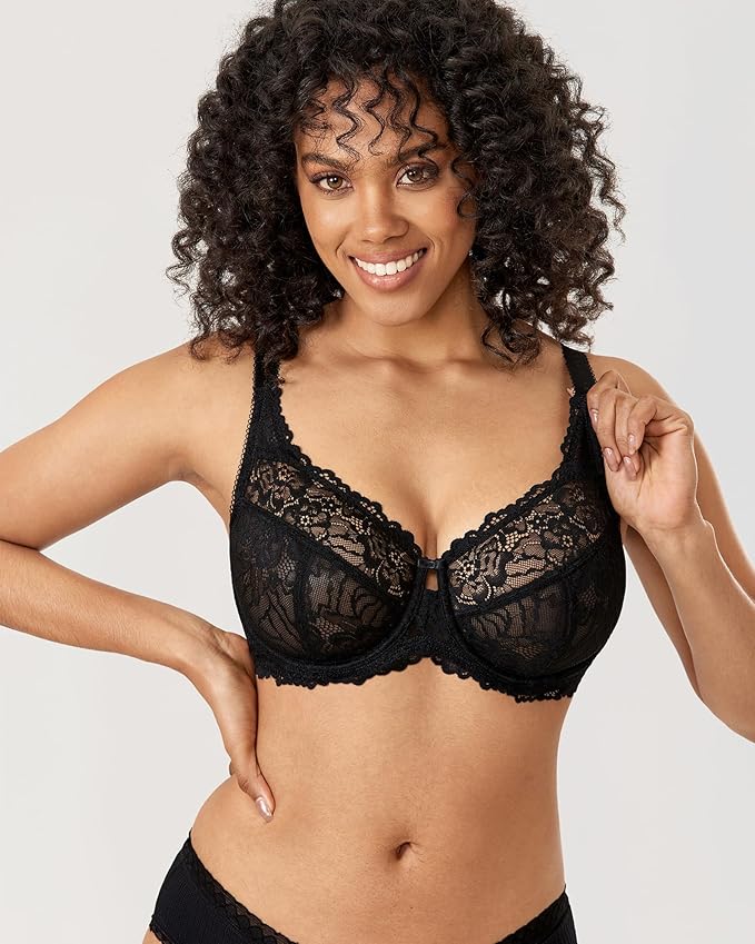Floral Lace Minimiser Bra – Fashion Fit