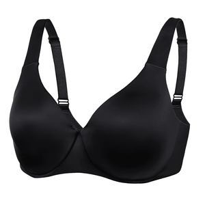 Back view of full coverage bra with adjustable straps and hook-and-eye closure - MissFine
