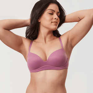 Side angle of seamless t shirt bra style showing smooth cups and light padding - MissFine