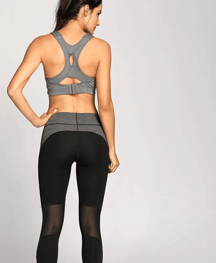 Side angle of grey seamless non wired full cup bra showing wide straps and smooth fabric - MissFine