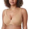 Front view of plus size white bra with seamless molded full cups and underwire support - MissFine
