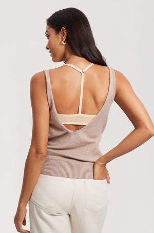 Side angle of beige molded cups with underwire support and seamless band for a sleek line - MissFine