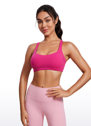 Low Cut Cross Back Bra - Low Neckline, Cross Back