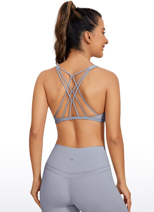 Strappy Sports Bra - Six Strap Design, Low Cut