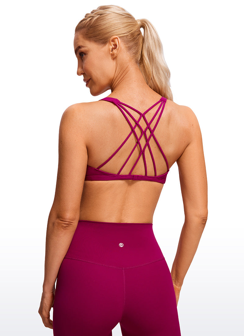 Strappy Sports Bra - Six Strap Design, Low Cut