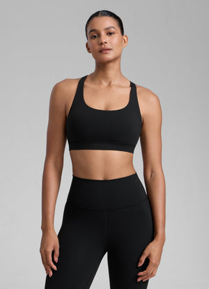 Cross Back Four Strap Bra - Four Strap Design, Cross Back