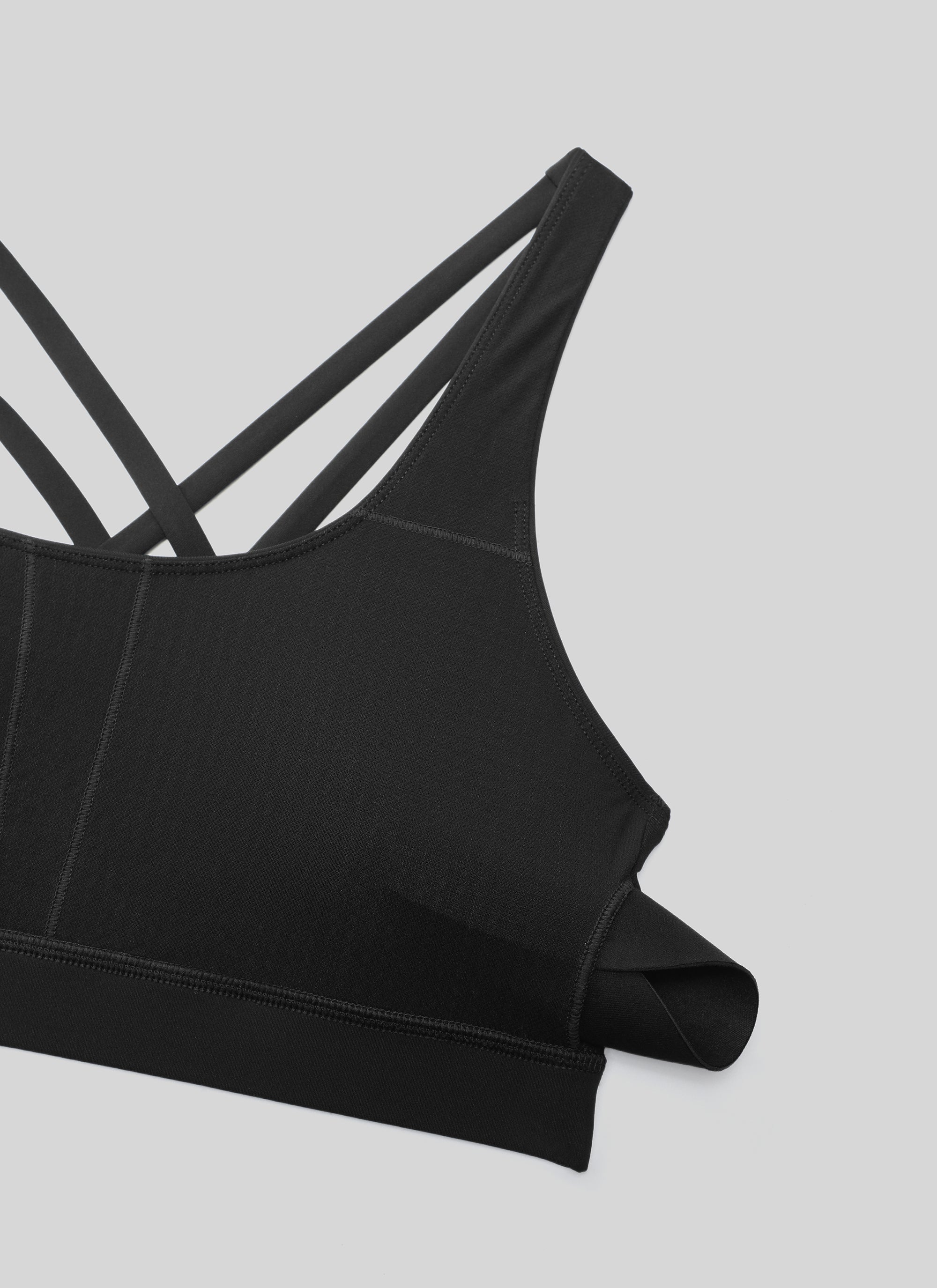 Cross Back Four Strap Bra - Four Strap Design, Cross Back