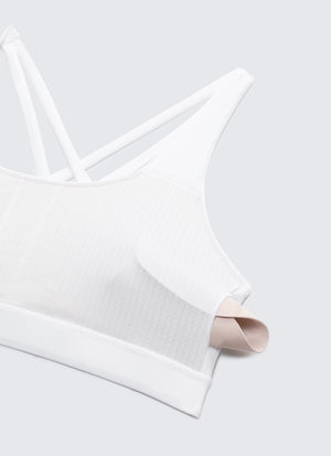 Cross Back Four Strap Bra - Four Strap Design, Cross Back