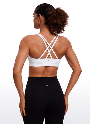 Cross Back Four Strap Bra - Four Strap Design, Cross Back