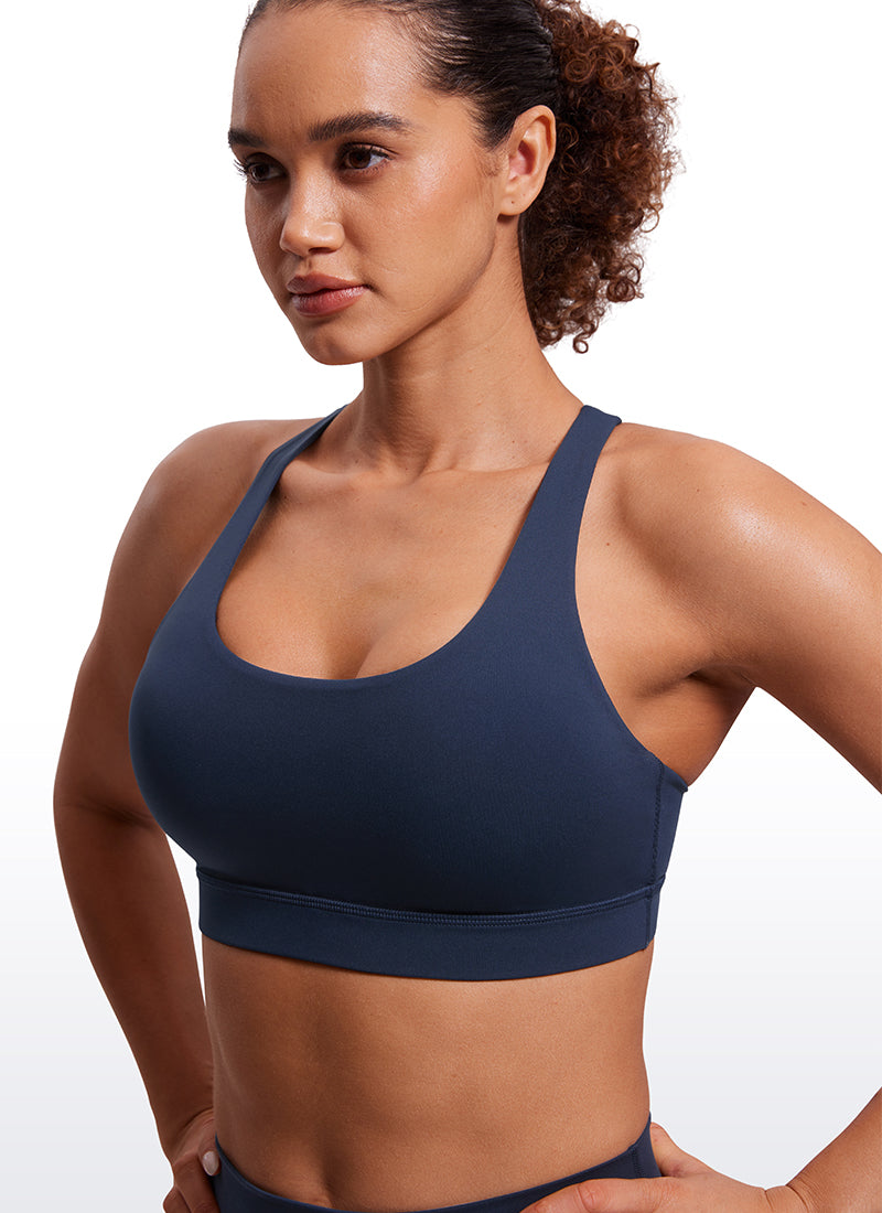 Cross Back Four Strap Bra - Four Strap Design, Cross Back