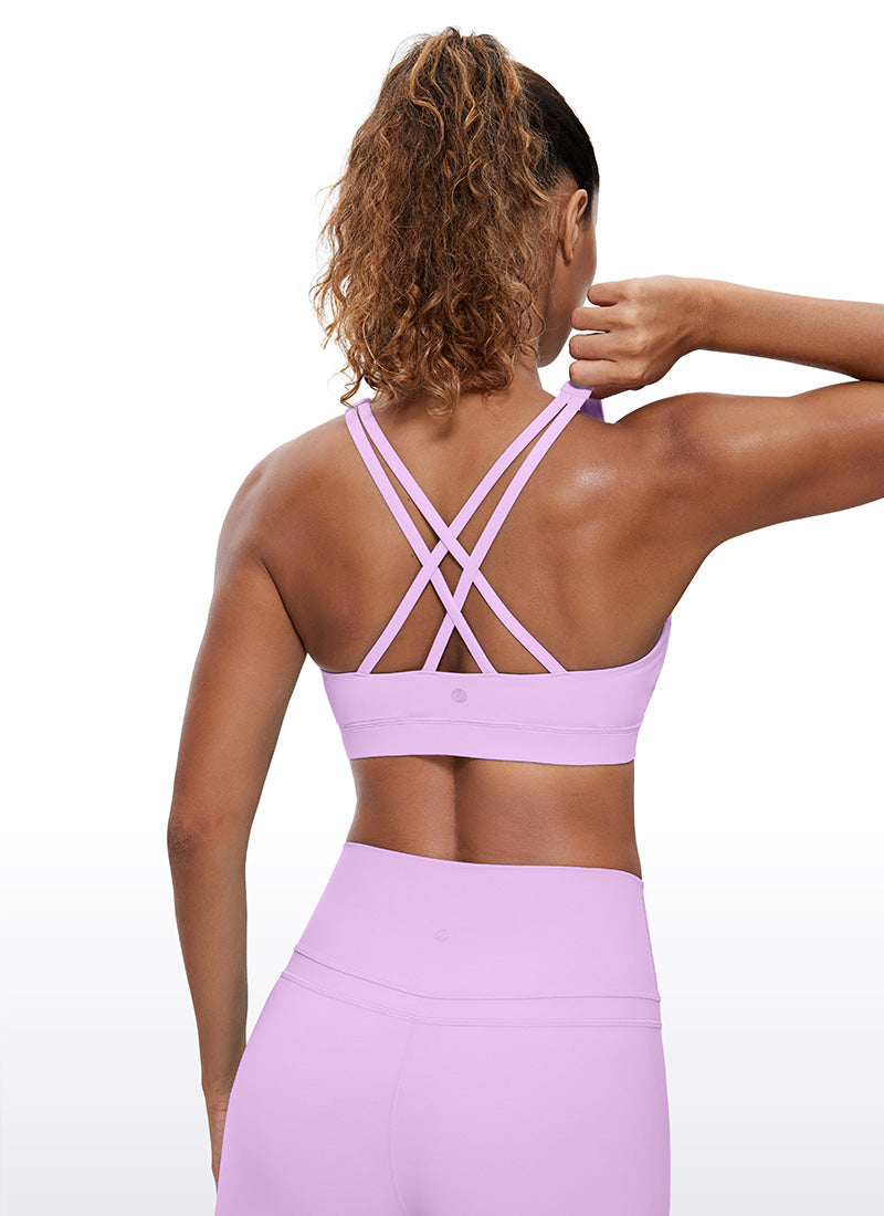 Cross Back Four Strap Bra - Four Strap Design, Cross Back