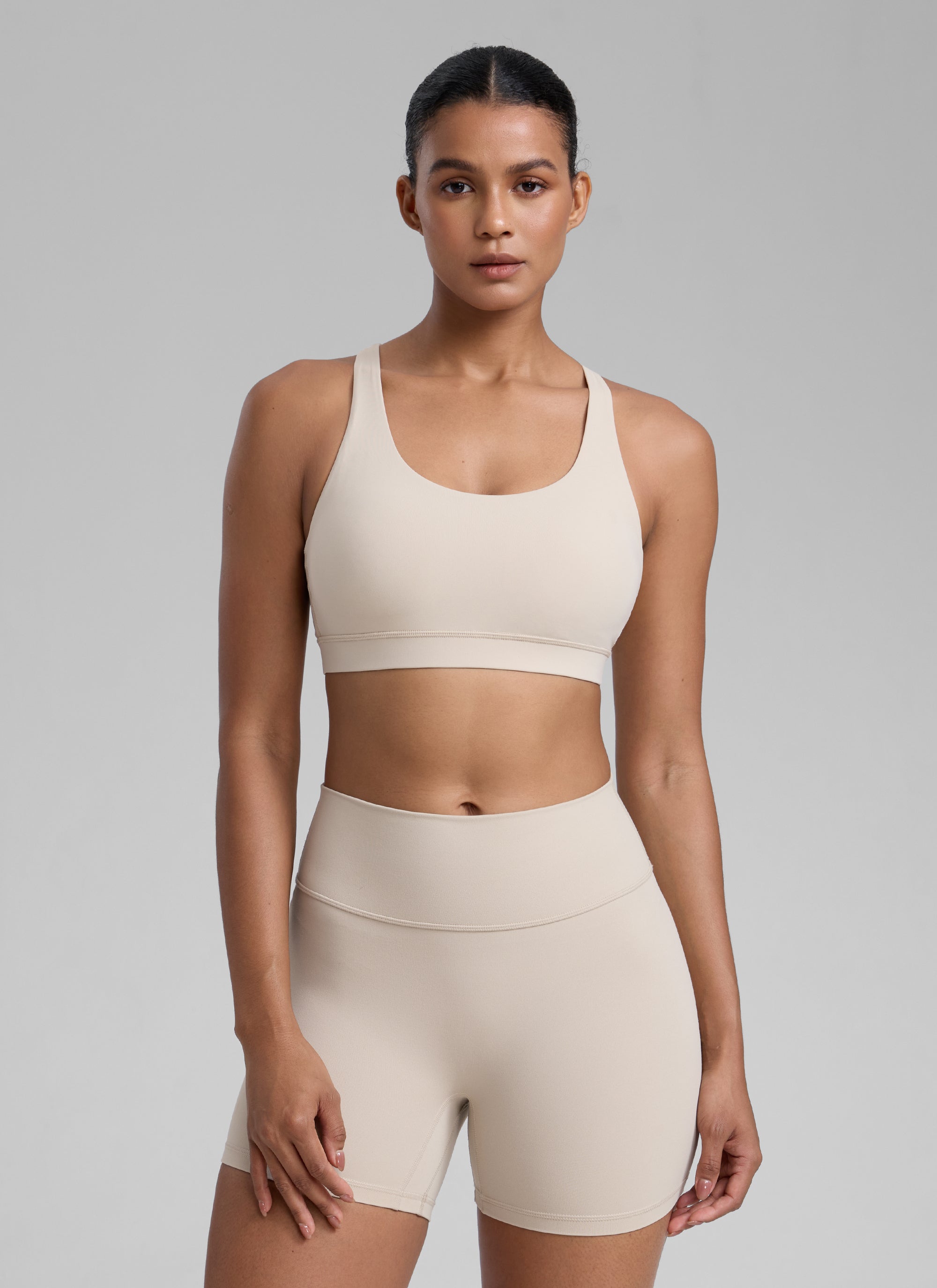 Cross Back Four Strap Bra - Four Strap Design, Cross Back