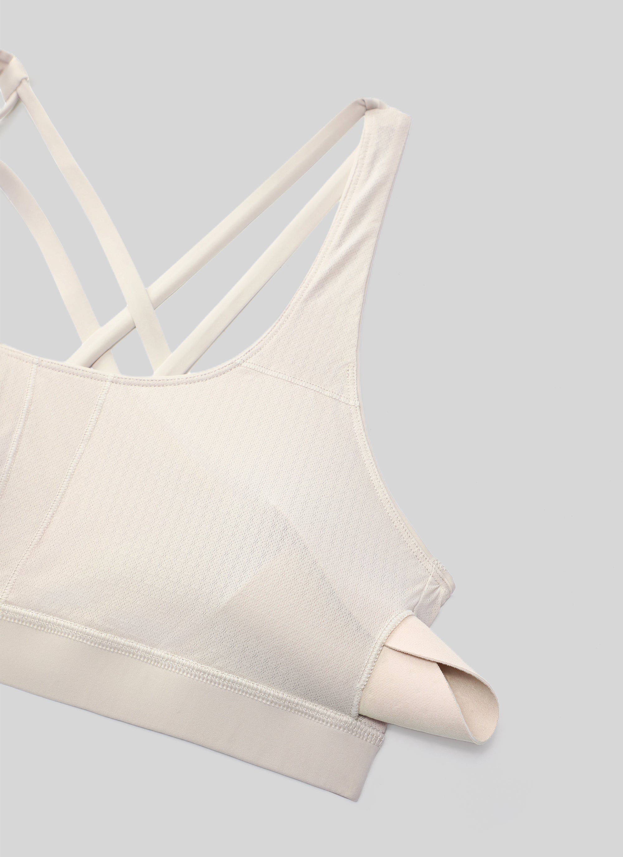 Cross Back Four Strap Bra - Four Strap Design, Cross Back