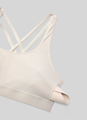 Cross Back Four Strap Bra - Four Strap Design, Cross Back