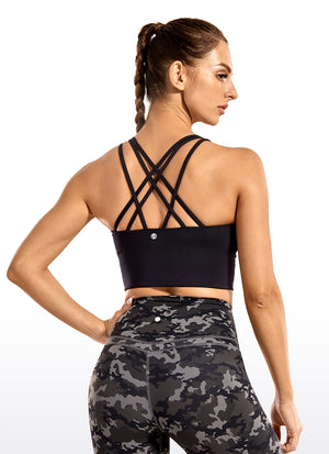 Longline Strappy Back Bra - Strappy Back, Extended Hem