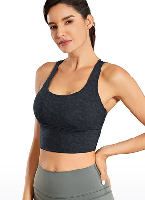 Longline Strappy Back Bra - Strappy Back, Extended Hem