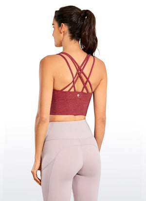 Longline Strappy Back Bra - Strappy Back, Extended Hem