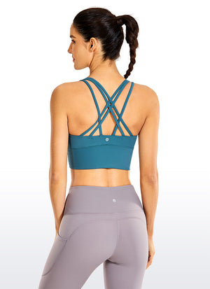 Longline Strappy Back Bra - Strappy Back, Extended Hem