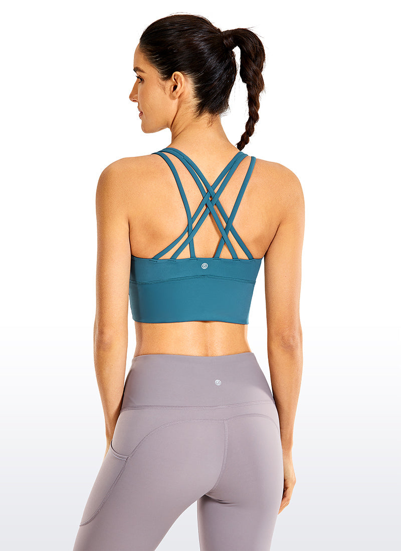 Longline Strappy Back Bra - Strappy Back, Extended Hem