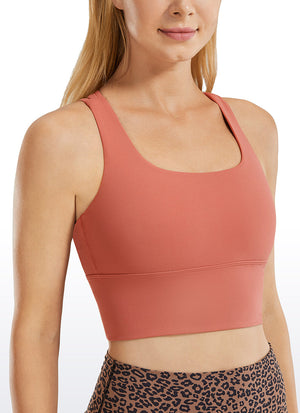 Longline Strappy Back Bra - Strappy Back, Extended Hem