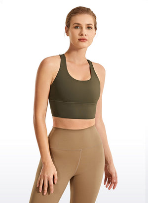 Longline Strappy Back Bra - Strappy Back, Extended Hem