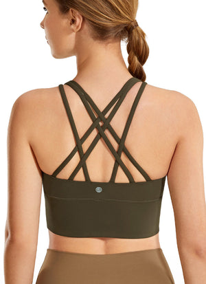 Longline Strappy Back Bra - Strappy Back, Extended Hem