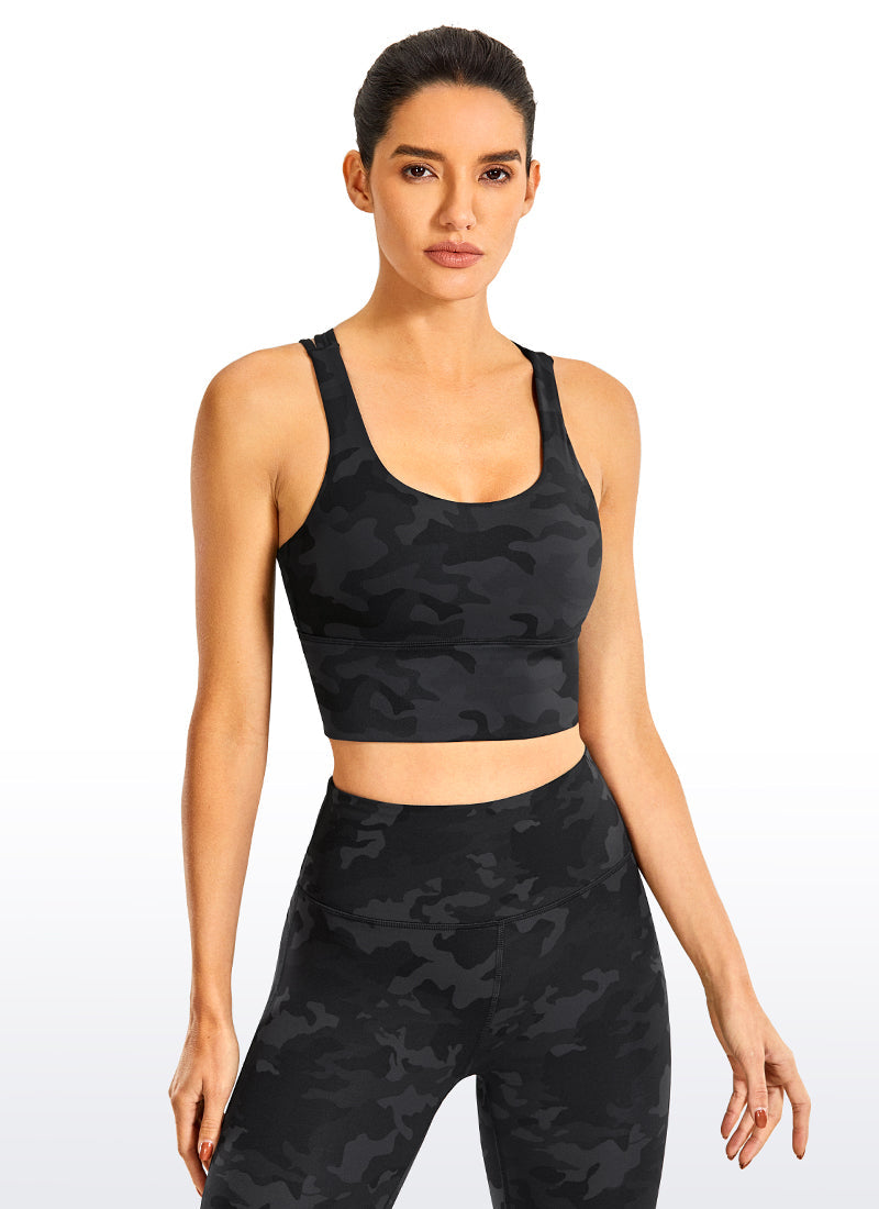 Longline Strappy Back Bra - Strappy Back, Extended Hem