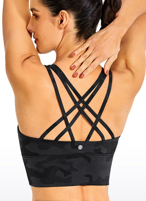 Longline Strappy Back Bra - Strappy Back, Extended Hem